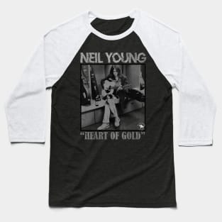 Neil Young Black - Heart Of Golde Vintage Baseball T-Shirt